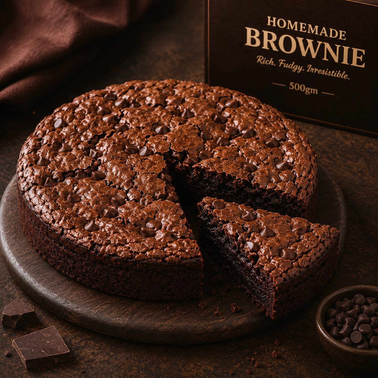 Chocolate Brownie  – Rich, Fudgy & Freshly Baked Delight 🍫 - No Palm Oil
